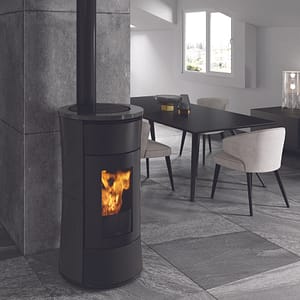 Edilkamin Cherie 9+ pelletkachel zwart vrijstaand