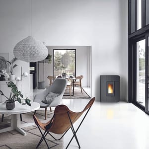 MCZ ALEA pelletkachel modern design staal zwart